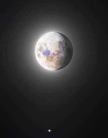 ماه ما و چهار قمر گالیله‌ای ژوپیتر