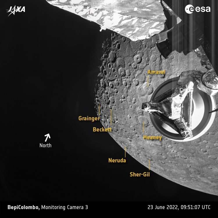 تصاویر دریافتی از کاوشگر بپی‌کلمبو (BepiColombo)