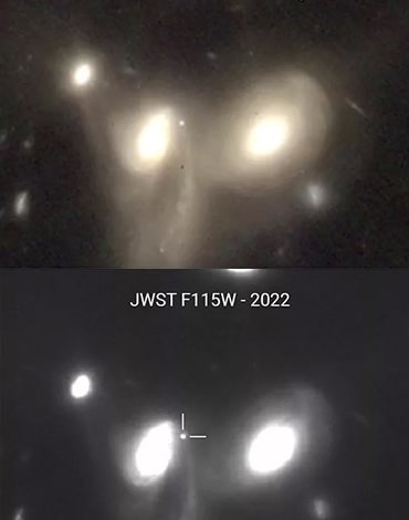 رصد یک ابرنواختر توسط تلسکوپ فضایی جیمز وب