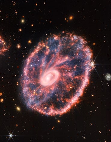 کهکشان چرخ‌ گاری از نگاه تلسکوپ جیمز وب