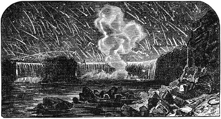 تصویری از آبشار نیاگارا در ۱۳ نوامبر ۱۸۳۳